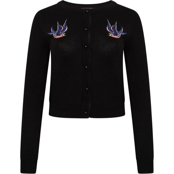 Other - Women’s Vintage Bird Embroidery Cardigan Knit Retro Sweater Medium